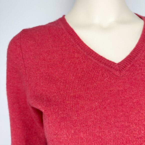 ADRIENNE VITTADINI 2-Ply Cashmere 100% V-Neck Long Sleeves Pink Sweater Pull S - Picture 4 of 7